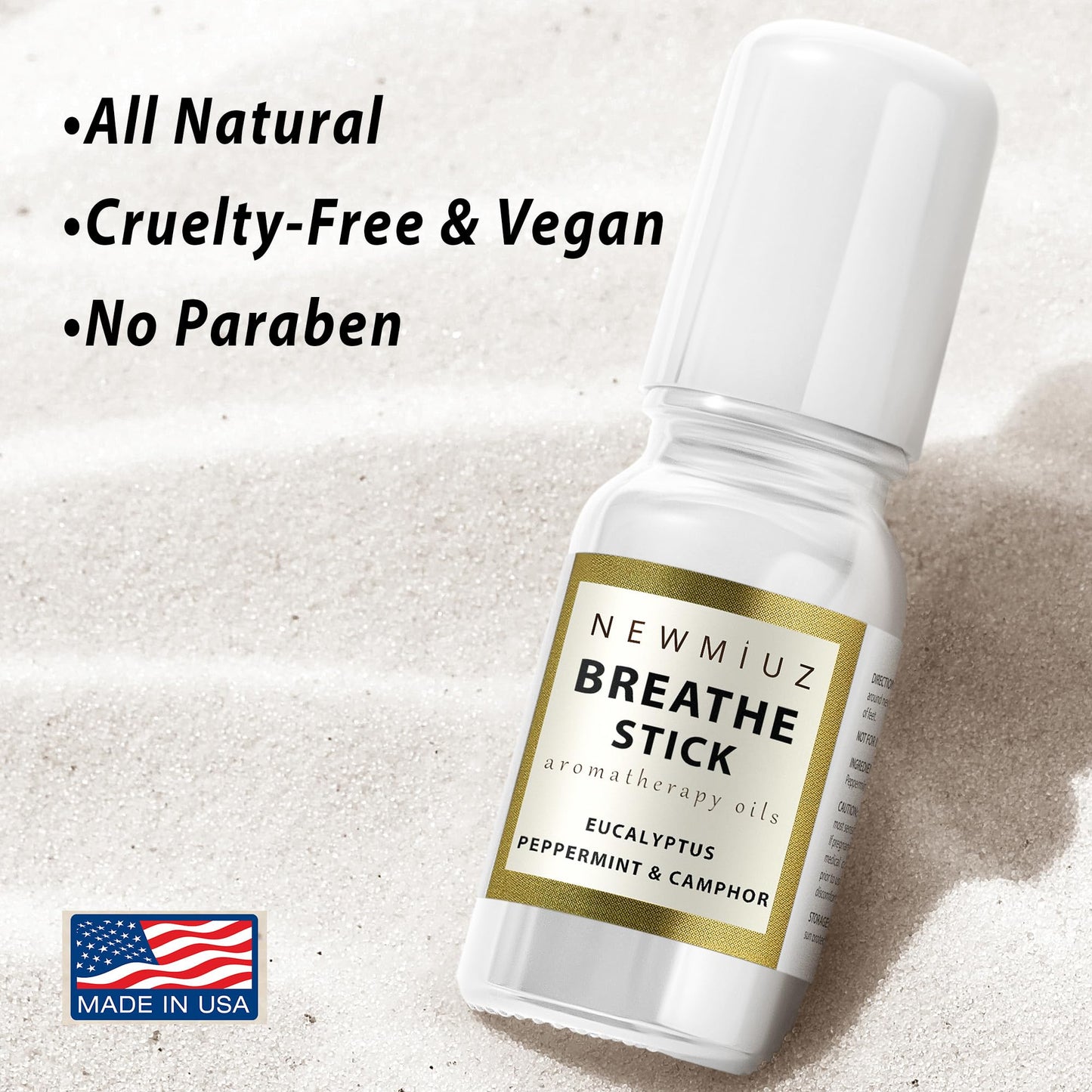 Breathe Easy Roll on Stick Peppermint Eucalyptus Essential Oil Blend Stress Sinus Natural Relief Gifts for Women Men Perfect Stocking Stuffers