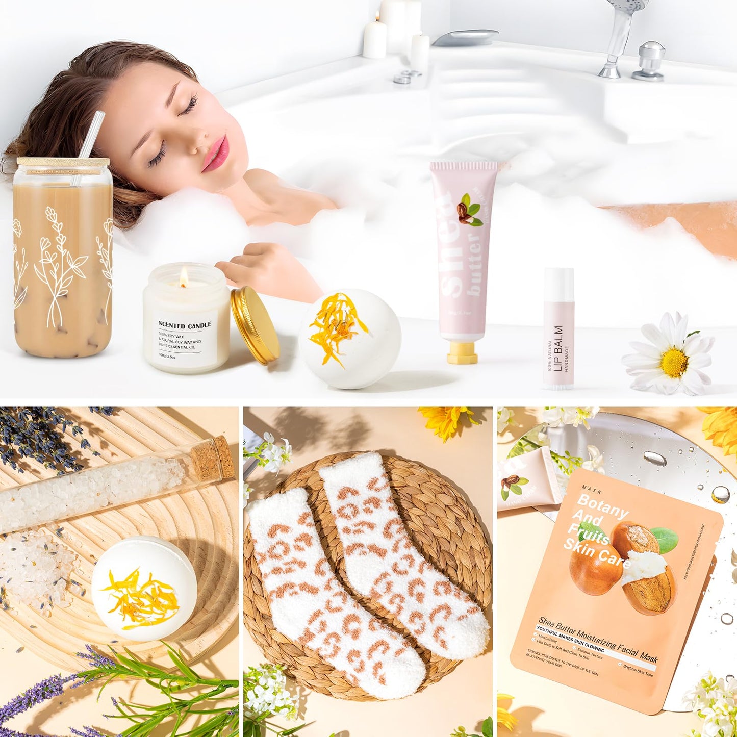 Self Care Gifts for Women Get Well Soon Gifts Care Package, Thinking of You Gift for Women Relaxing Spa Feel Better Gift, Mental Health Stress Relief Box Mothers Day Ideas for Mom Her Sister Friends