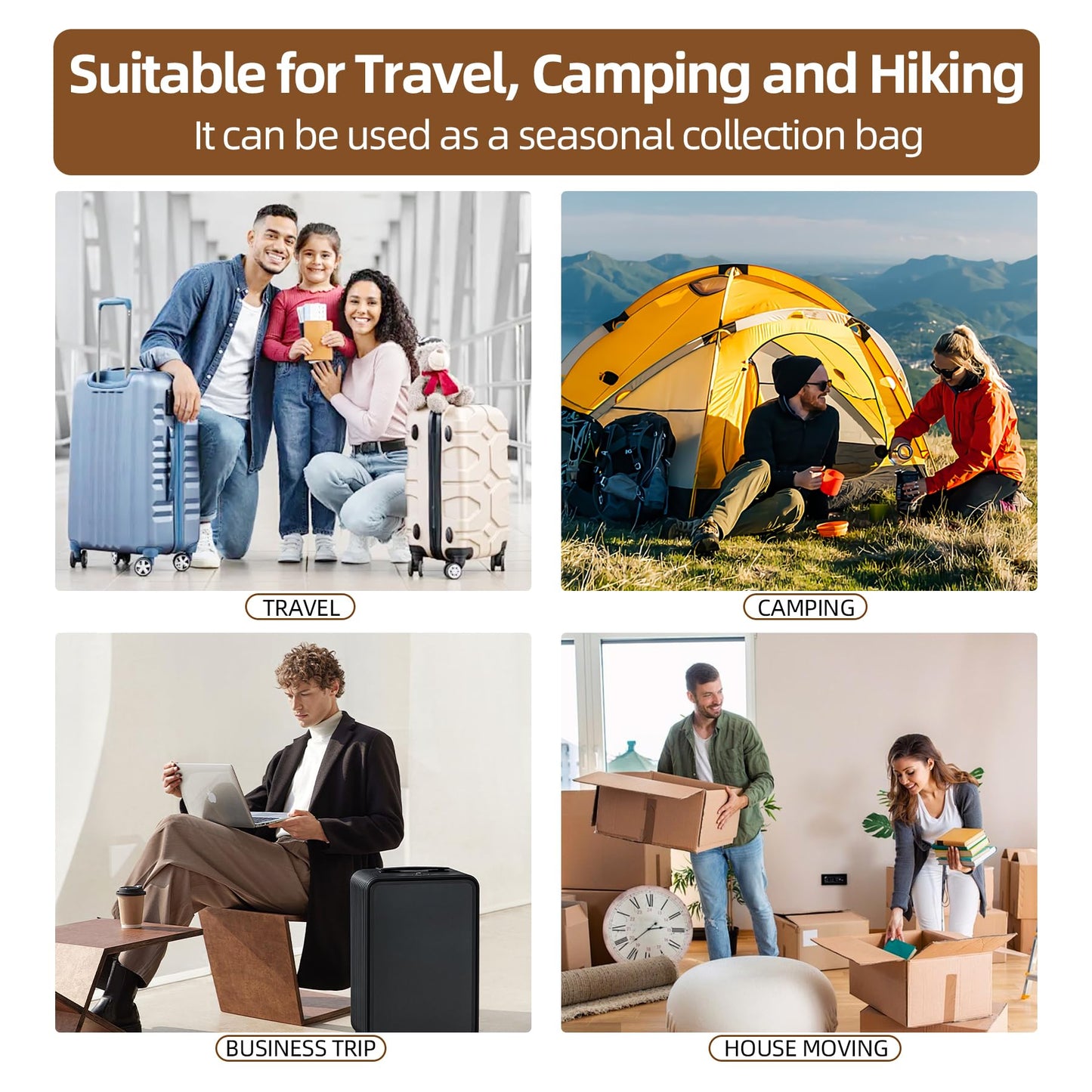 VACKFOX 6 Pack Travel Vacuum Storage Bags with Pump, Vacuum Seal Bags for Clothing, Compression Bags for Travel(2L+2M+2S), Space Saver Kit for Clothes with LED Light