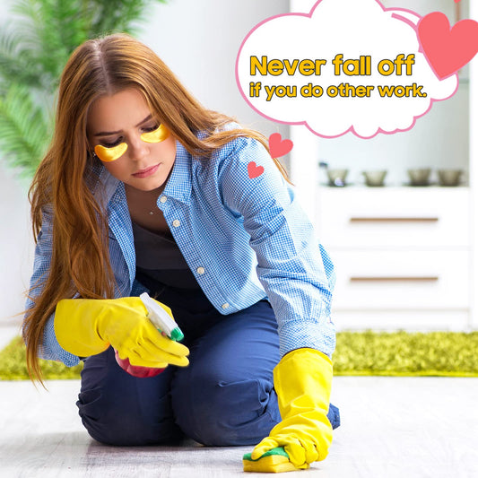 Adofect Collagen Powder Eye Mask 30 Pairs Gold Under Eye Gel Pads, Hyaluronic Acid Under Eye Mask Gel Patches for Puffy Eye Reducing Dark Circles, Eye Bags, Wrinkle, Refresh Your Eyes, Gold