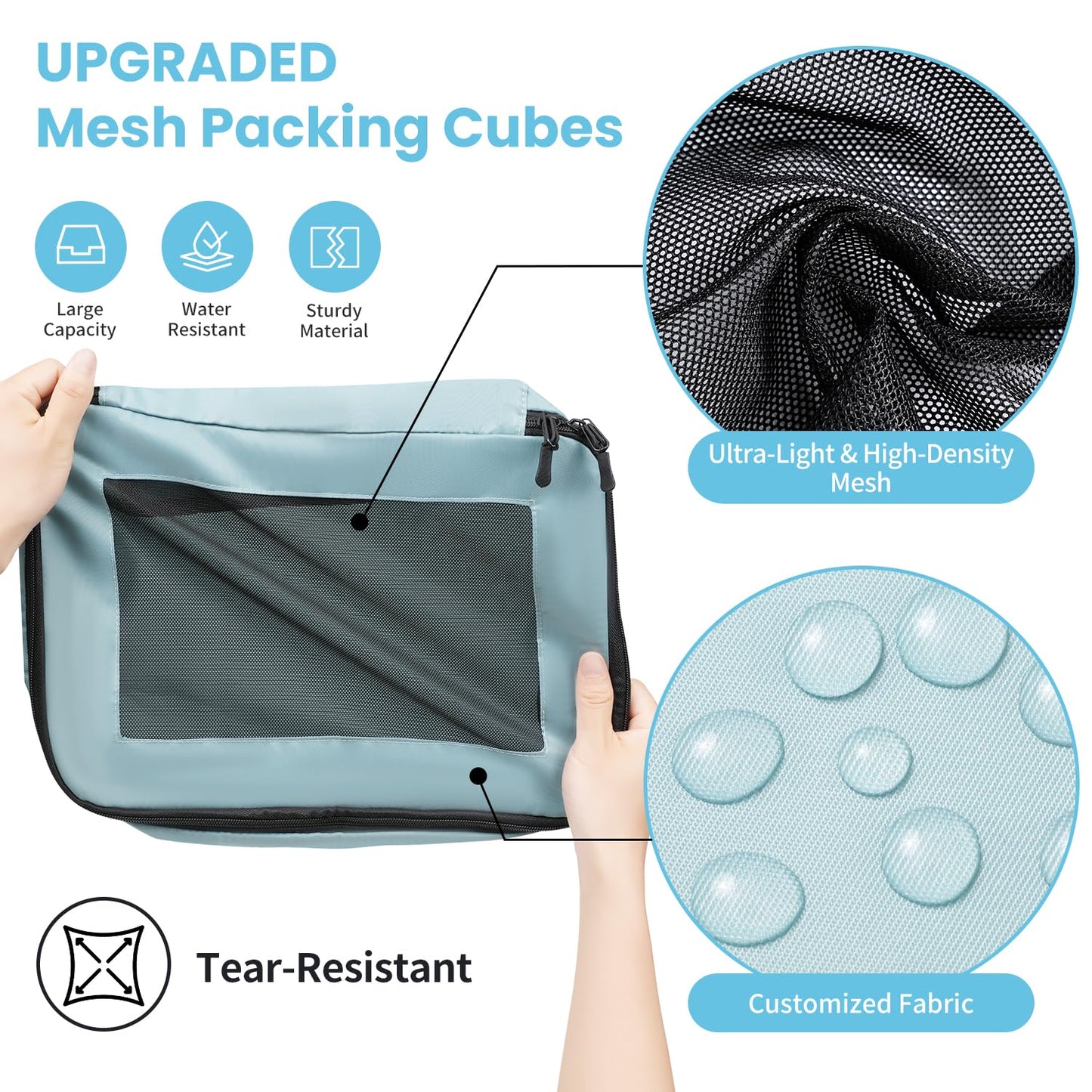Packing Cubes for Travel | 10 Set Teal |Durable Luggage Organizer 4 Size(Extra Large, Large, Medium, Small),Comprehensive Cubes for Toiletry,Underwear, Shoe,Travel Essentials,Efficient Women Gifts