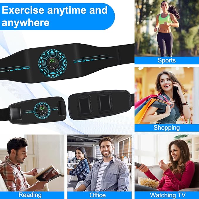 ABS Stimulator Muscle Toner, AB Machine for Abdomen/Arm/Leg, Muscle Stimulator for Muscle Growth, Ab Toning Belt Muscle Stimulator for Men and Women 3 Pack