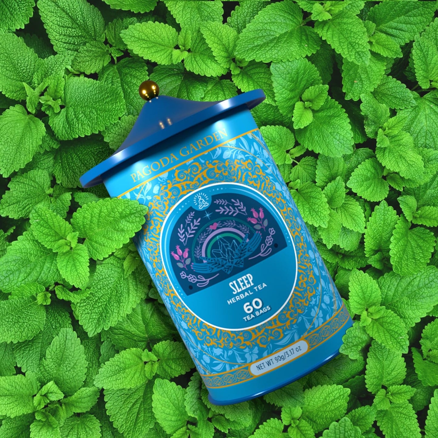 Life Plus Style Gourmet Pagoda Garden Sleep Organic Herbal Tea Caffeine Free Peppermint Tea Chamomile Fennel Tulsi Hot or Iced Floral Blend Natural Delicious moonbrew Sleep Digestive 60 Tea Bags