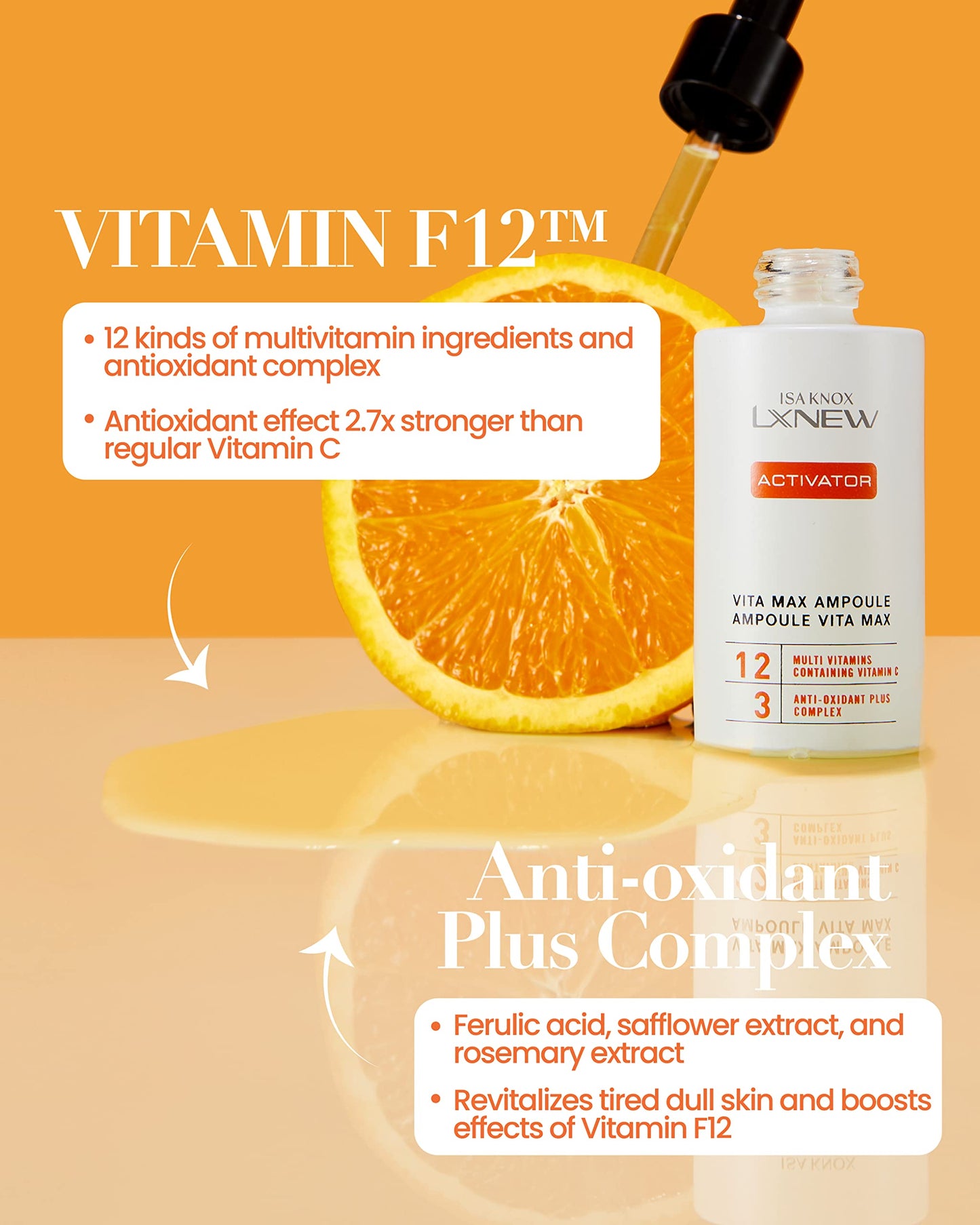 ISA KNOX LXNEW VITAMIN MAX Ampoule Set (2fl oz) - Skin Radiance and Elasticity, Vitamin C, Multivitamins, Ferulic Acid | Korean Skincare