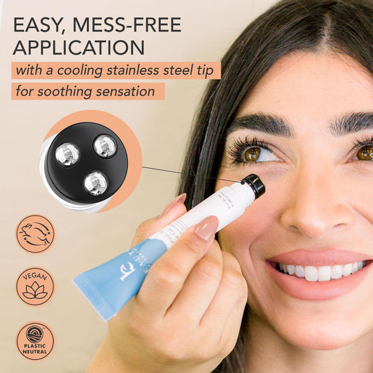 Hyaluronic Acid Eye Cream - USA Made with Natural & Organic Ingredients, Cooling Under Eye Gel & Brightener, Dark Circles Treatment with Hyaluronic Acid & Glycerin, Reduces Puffiness & Bags Under Eyes