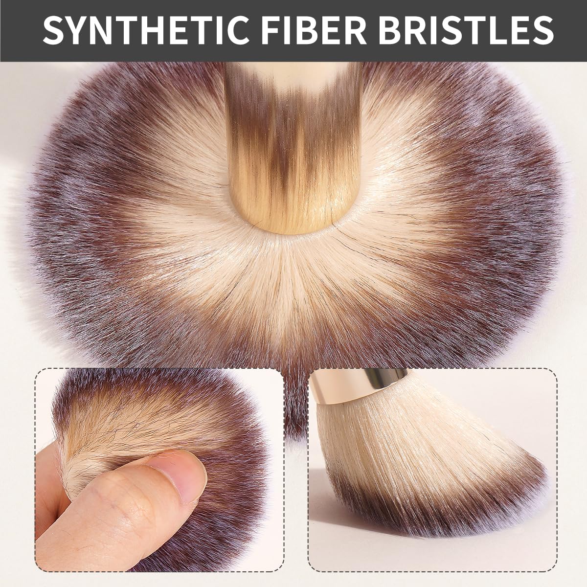 MAANGE 13 PCS Makeup Brushes Professional Make Up Brushes Premium Synthetic Powder Concealers Brushes Travel Makeup Brush Set with Case (Champagne)