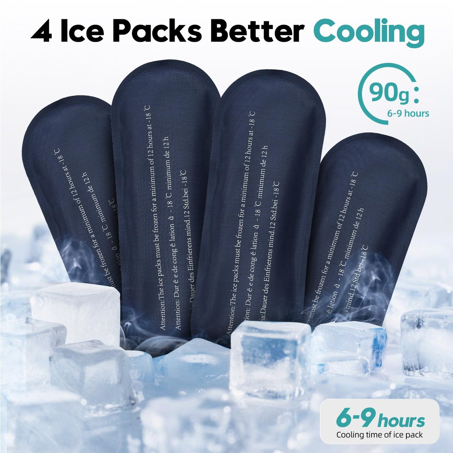 ALLCAMP Insulin Cooler Travel Case Diabetic Medication Cooler with 4 Ice Pack - Medical Cooler Bag Portable and Reusable Grey (9x 4.72x 3.14 inches)