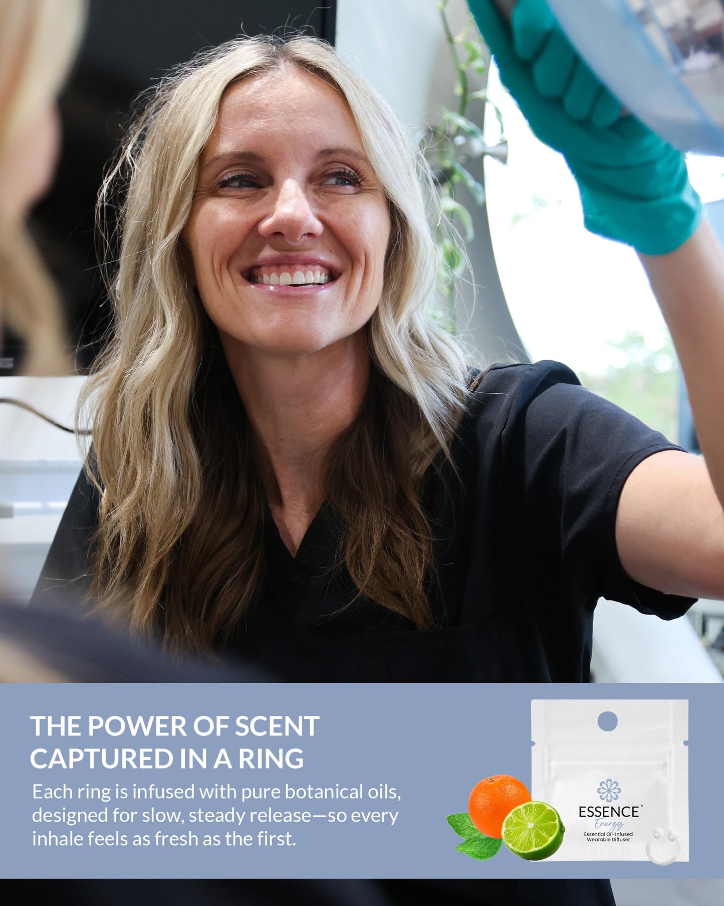 Essence Wearable Aromatherapy Nasal Diffuser – Energy Blend Essential Oil Nose Ring – Personal Scent Clip for Travel, Work & Everyday Use – Made in USA (3 Pack)