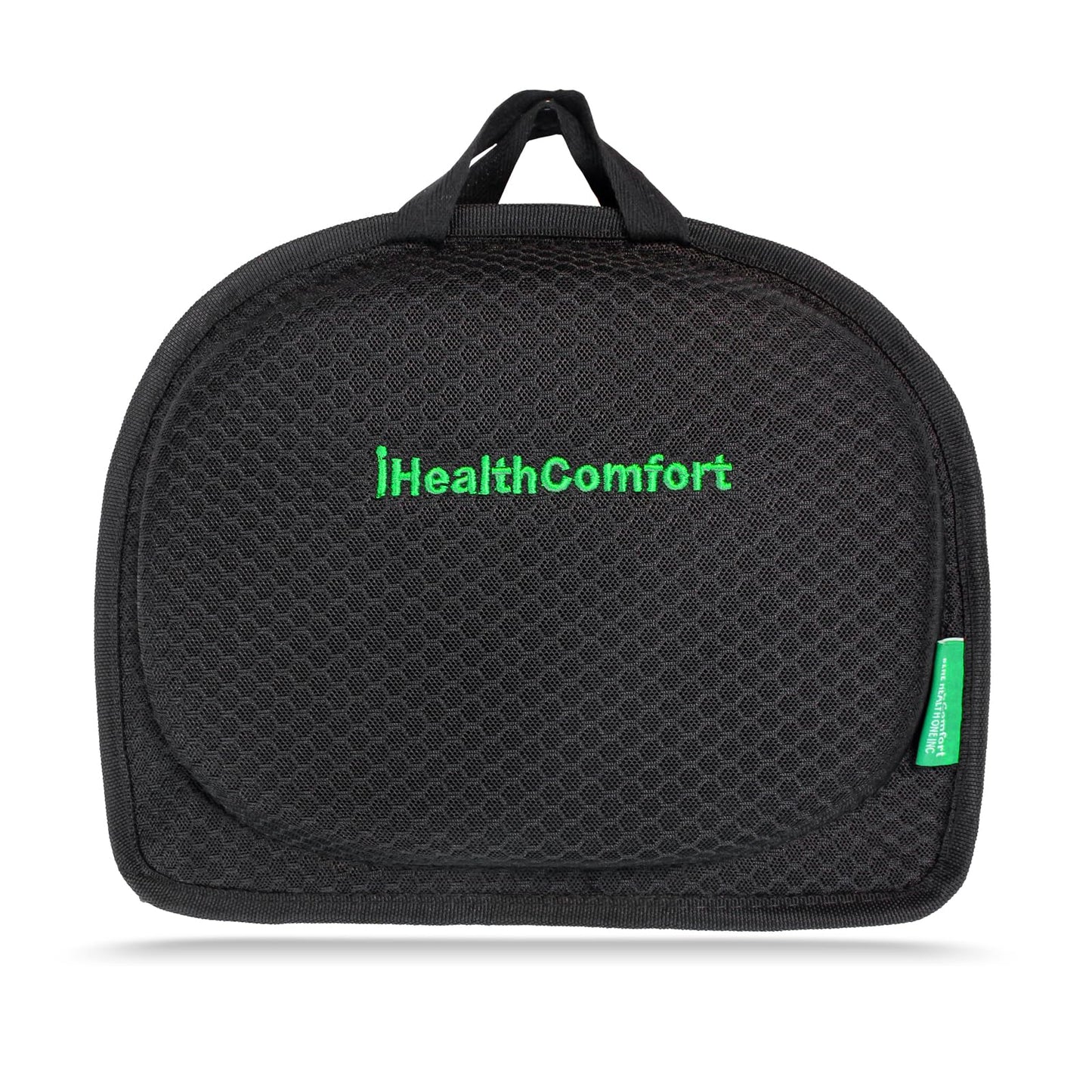 IHEALTHCOMFORT Small Travel Seat Cushion,Gel Memory Foam Seat Cushion,Supportive Butt Pillow,Portable and Foldable for Long Sitting Hours on Stadium Airplane Car Seat