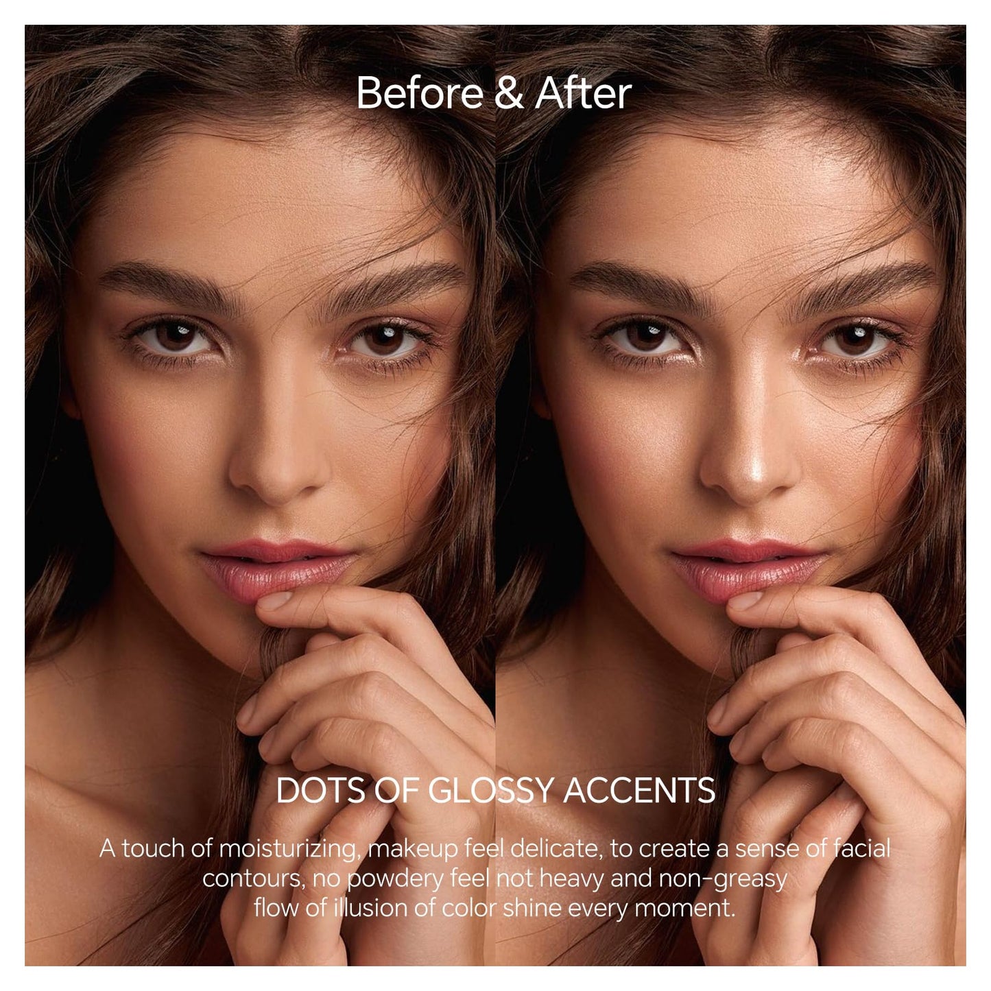 SIYDYRIT Natural Dewy Glow Highlighter Stick, Glassy Highlighter Balm with Sponge Tip, Multi-Use Shimmer Glow Makeup for Face and Body, Makeup Balm for Dewy Skin-#04 Sun Glow (1pack)