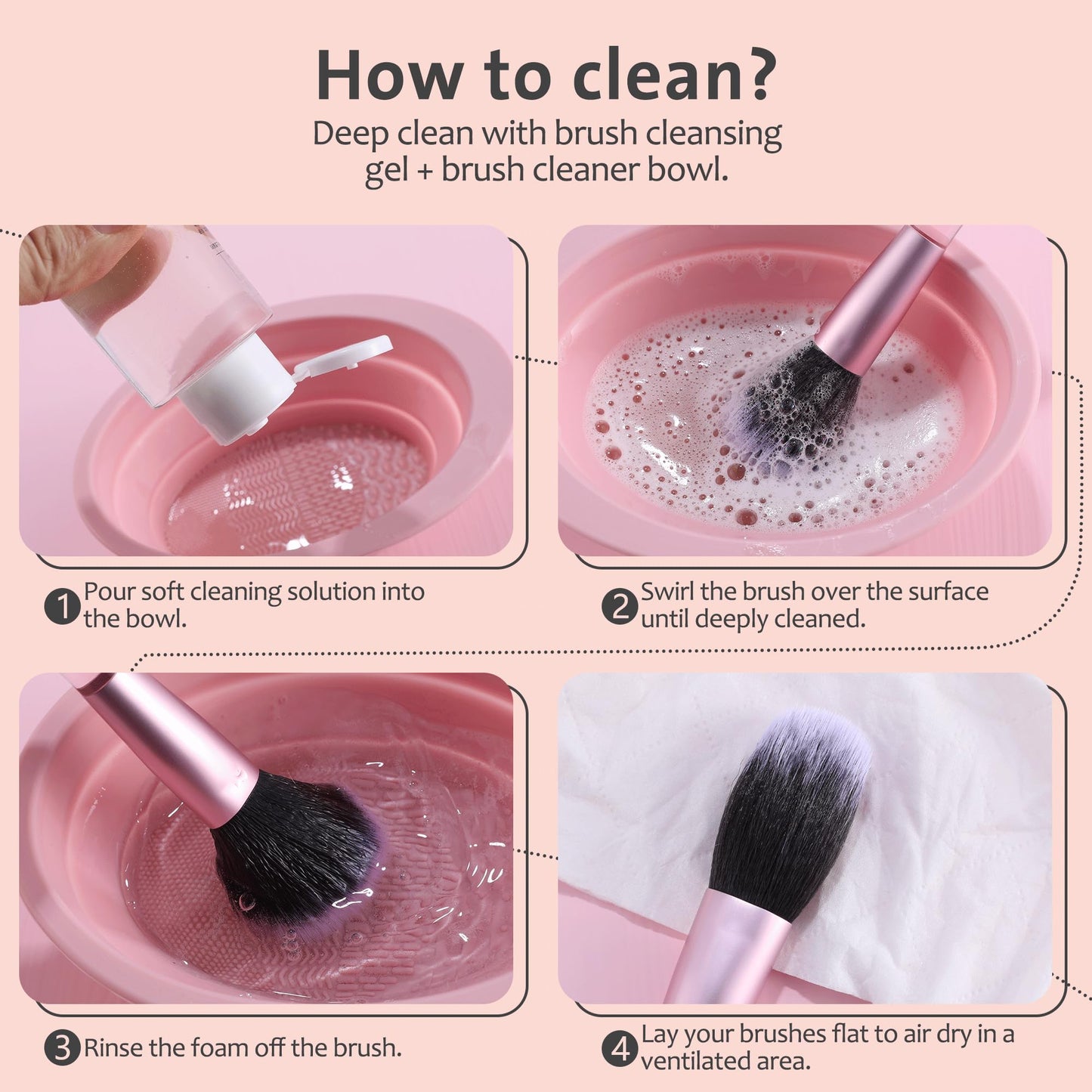 MOGILAN Travel Makeup Brush Set Mini Makeup Brushes For Foundation Concealer Eyeshadow Blush Blending & Buffing Liquid Cream Powder 6PCS Travel Size Complete Function Cosmetic Brushes Kit with Case