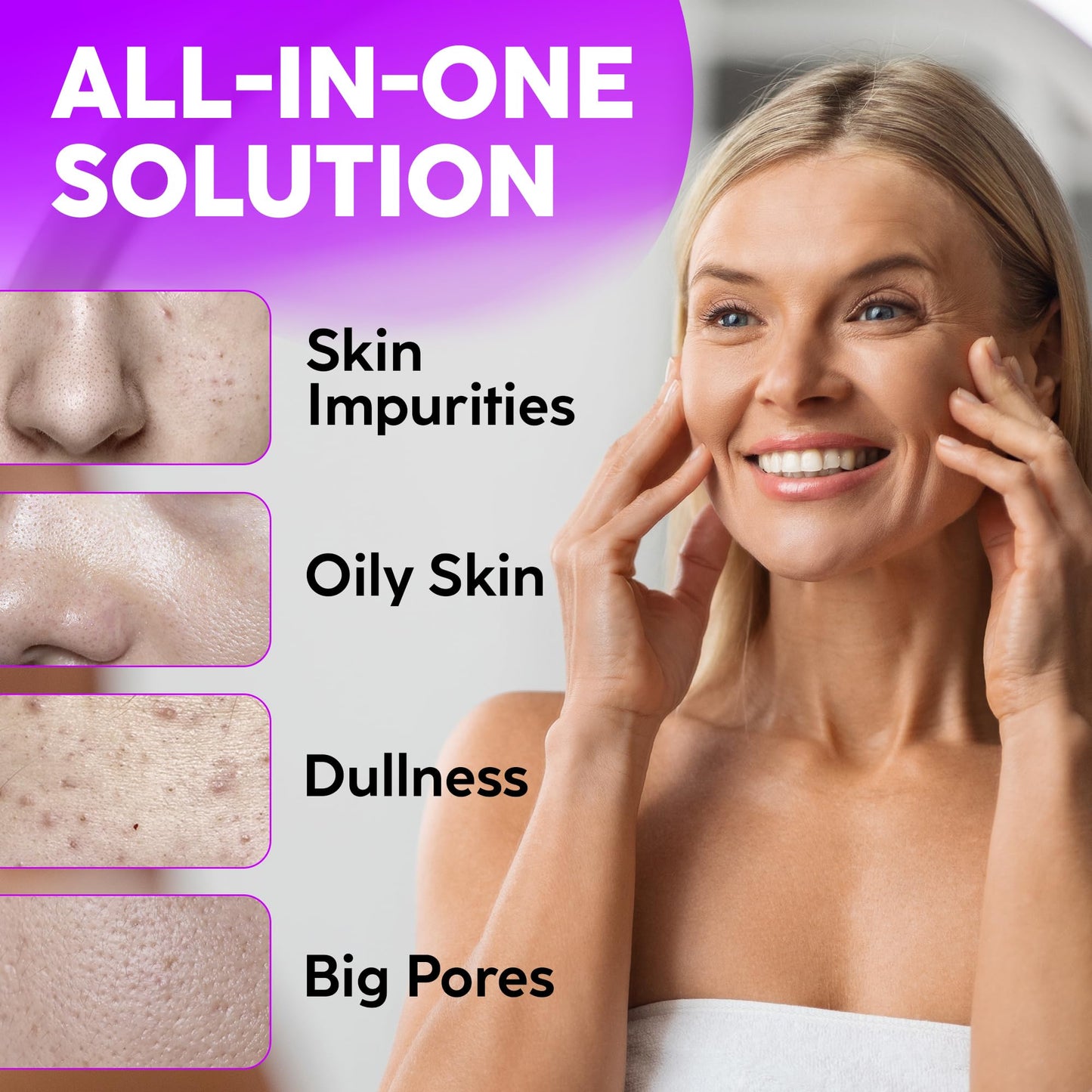 Korean Activated Charcoal Face Mask Peel Off - Blackhead Remover Mask - Facial Peeling & Nose Pore Cleaner - Black Head Remover for Face - Alternative to Pore Strips - Korean Skin Care Masks - 8 Pack