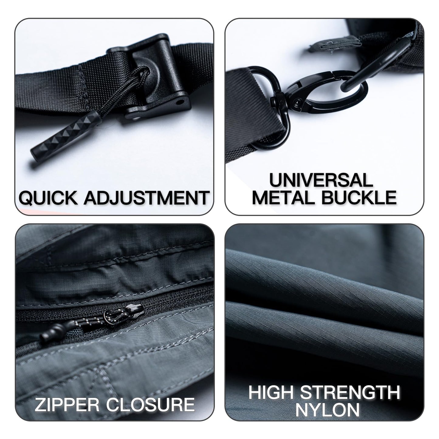 Fynarzel Lightweight Foldable Nylon Crossbody Bag, Stylish Compact Polyester Packable Totes, Simple Collapsible Handbag for Travel, Gym, Sports, Everyday Use - Gray