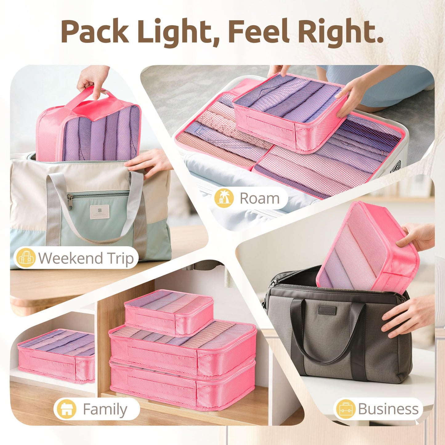 All-in-One 22 Pcs Packing Cubes for Travel Essentials –Includes Cubes,toothbrush covers,Silicone Bottle Cover,zipper bags, Matte Cosmetic Bag, Drawstring bag for Carry-On & Suitcase
