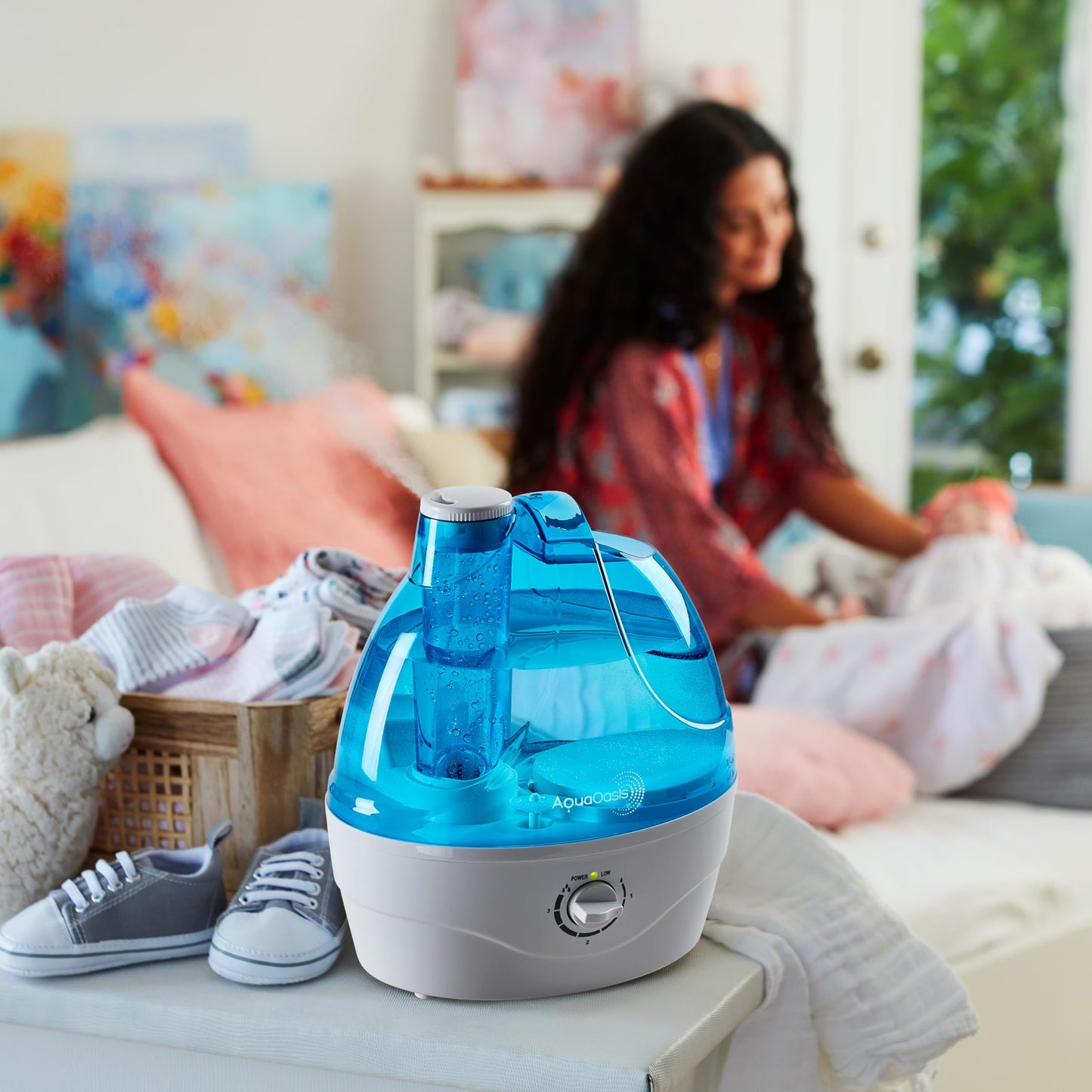 AquaOasisยฎ Cool Mist Humidifier (2.2L Water Tank) Quiet Ultrasonic Humidifiers for Bedroom & Large room - Adjustable -360 Rotation Nozzle, Auto-Shut Off, Humidifiers for Babies Nursery & Whole House