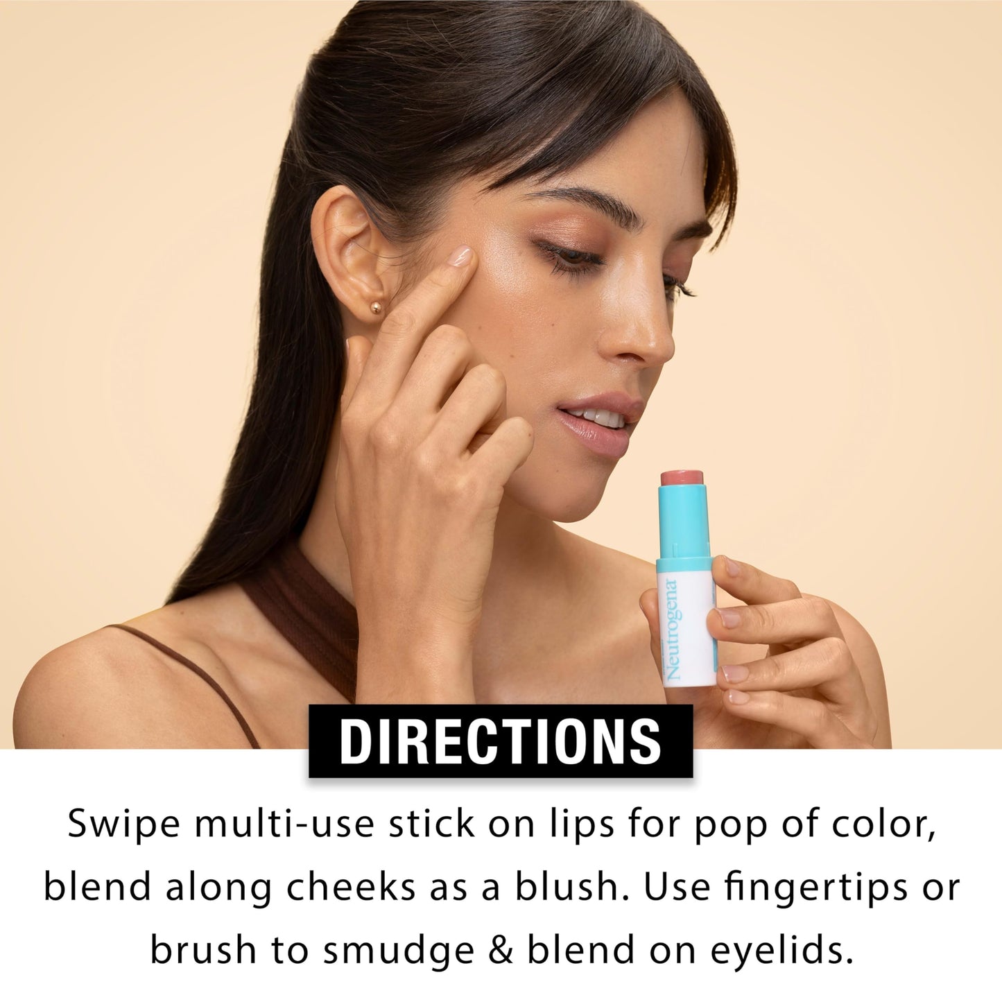 Neutrogena Hydro Boost Hydrating Multi-Use Makeup Stick with Hyaluronic Acid, Gentle Multi-Use Colored Makeup Balm to Brighten Lips, Cheeks & Eyes, Non-Comedogenic, Soft Pink, 0.26 oz