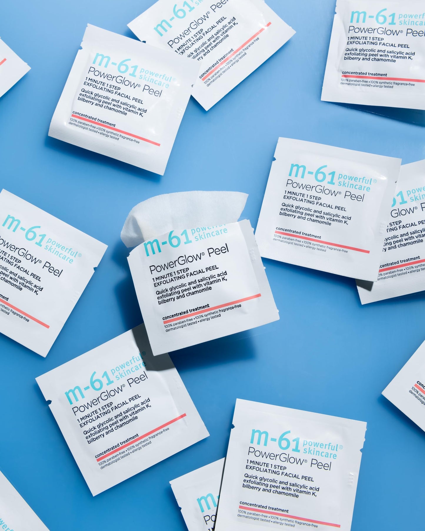 m-61 PowerGlow Peel | Exfoliating Facial Peel With Glycolic, Salicylic Acid. 1 Minute, 1 Step - 30 Treatments