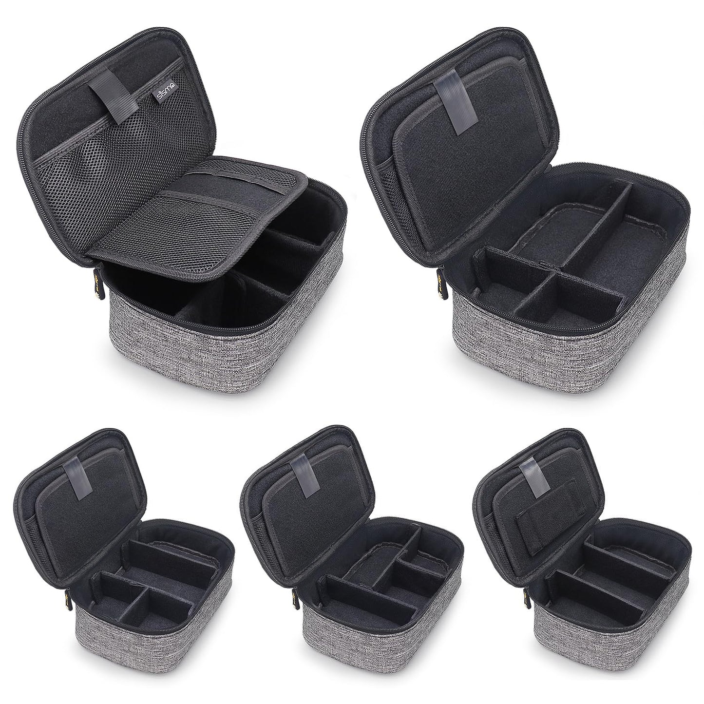 sisma Electronics Cords Organizer Tech Accessories Storage Case Travel Small Carrying Bag for Charging Cables Adapter USB Plugs Power Cord Leads - Grey 1680d