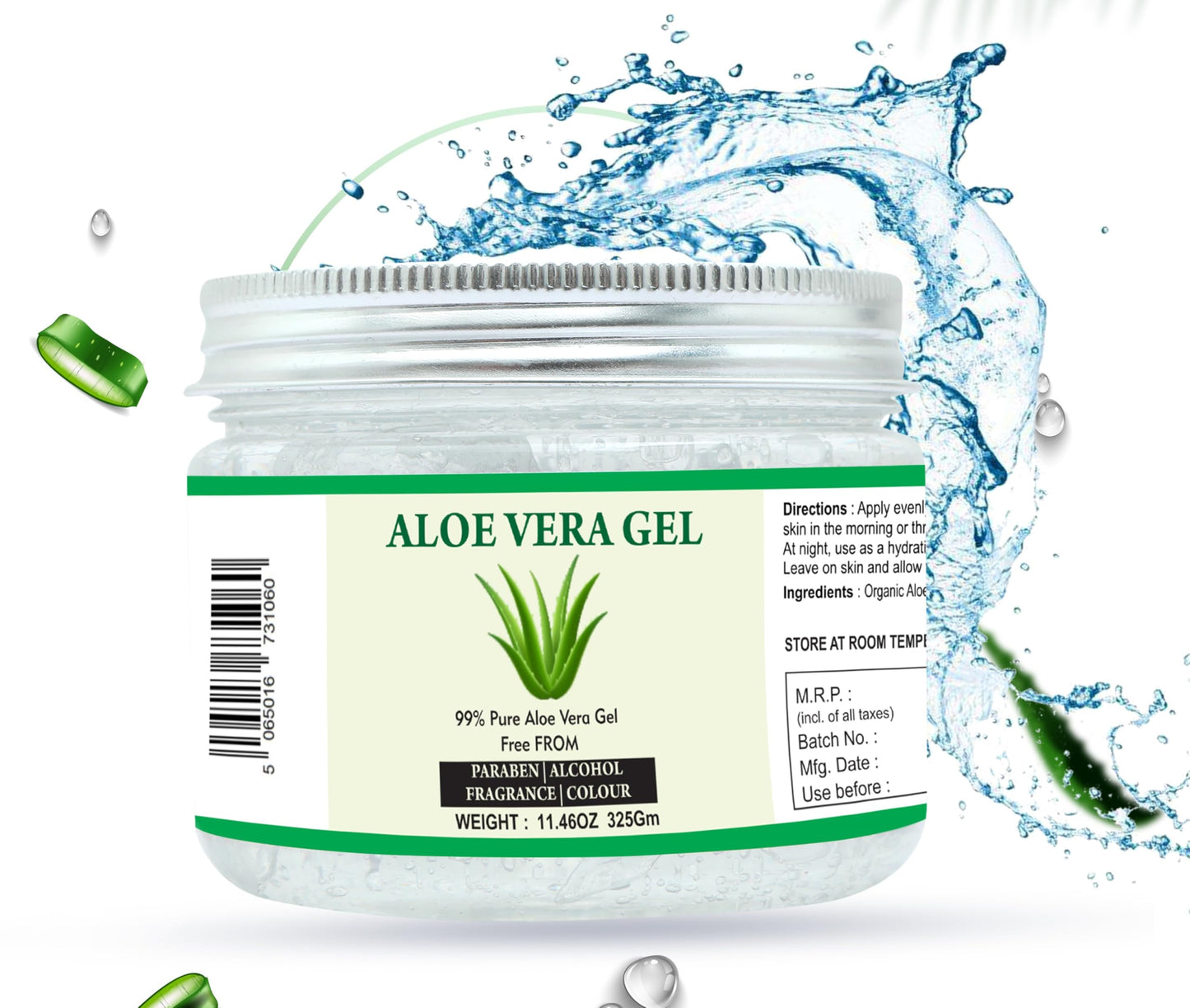 Raslok Aloe Vera Gel | 100% Pure Natural Aloe Gel | For Moisturizing Face Skin & Hair Care,Durable Moisturizing Hydrating Soothing | Non-Sticky (11.46 oz)
