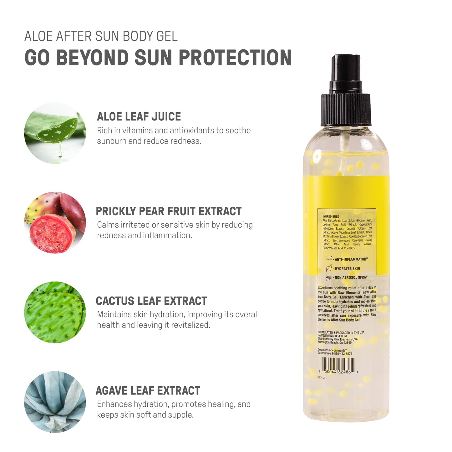 Raw Elements After Sun Body Gel Skin Care with Aloe Balls