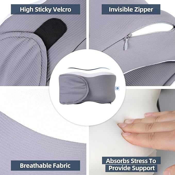 Travel Pillows for Airplanes,Memory Foam Neck Pillow for Comfort on Airplane,Neck Travel Pillow with its own Eye mask, Ergonomic Design for Travel, Car Rides, Offices and Home Use,M-L Sizes