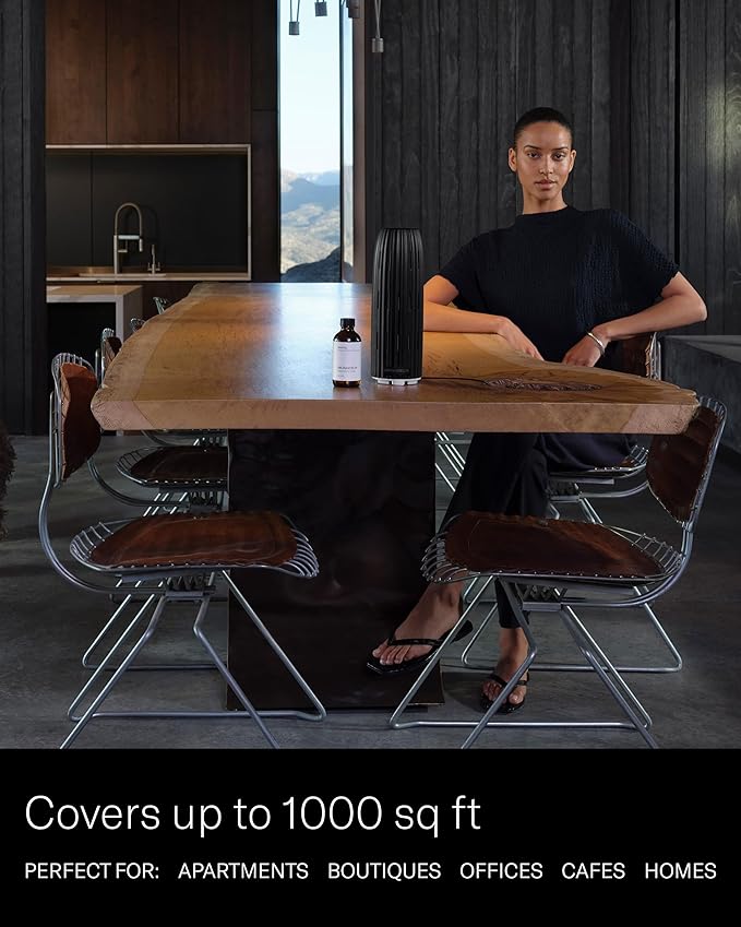 AromaTech Ambience Scent Diffuser for Essential Oil Blends & Fragrances – Waterless Scent Machine w/Bluetooth for Home, Bathroom Boutiques, Hotel, Spa – White Stone