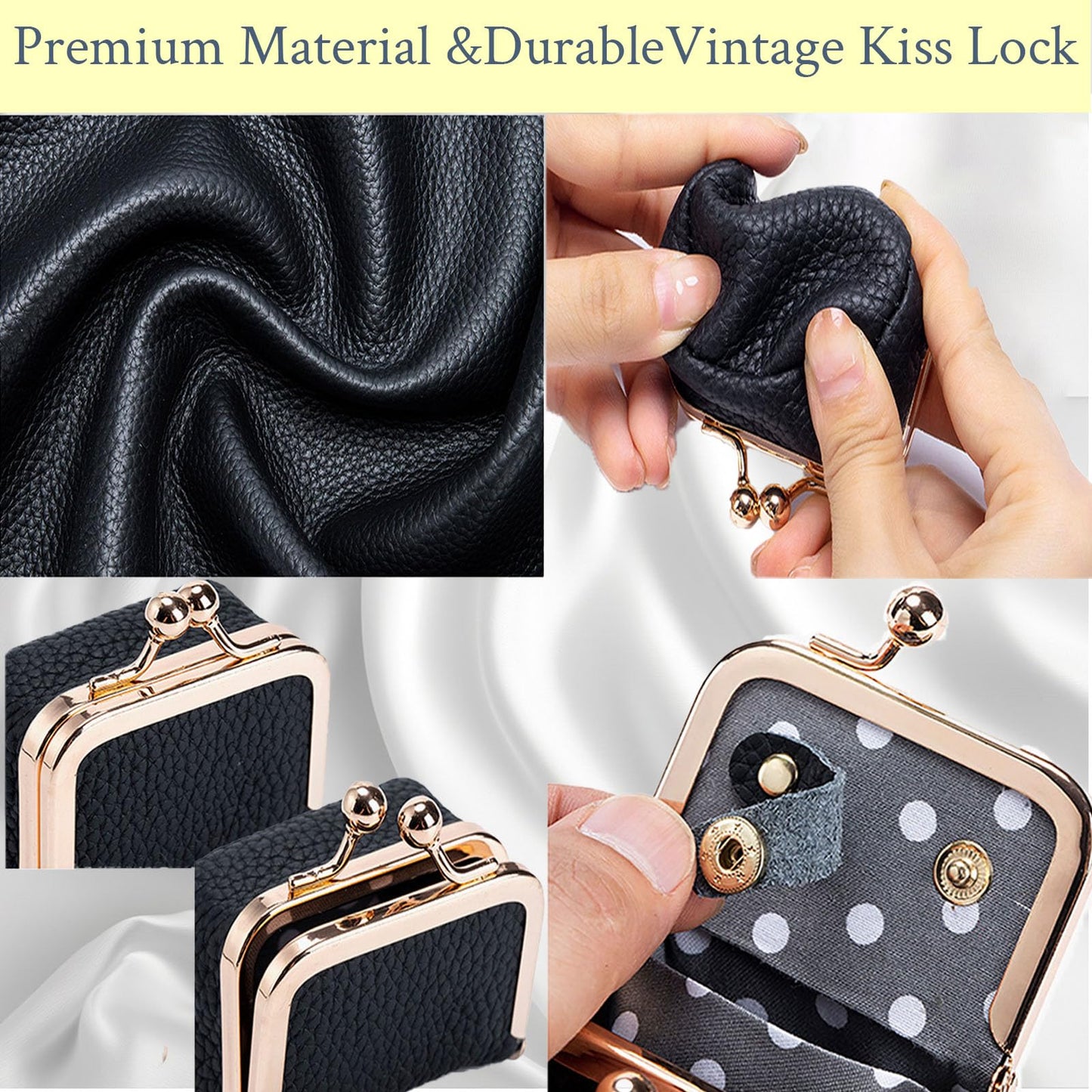 FURZART Genuine Leather Jewelry Travel Case Mini Portable Organizer with Kiss Lock & Anti-Tip Design, Stable Small Jewelry Box for Earrings, Rings, Coin Purse for Travel (2.55x1.77 Inch, Pink)