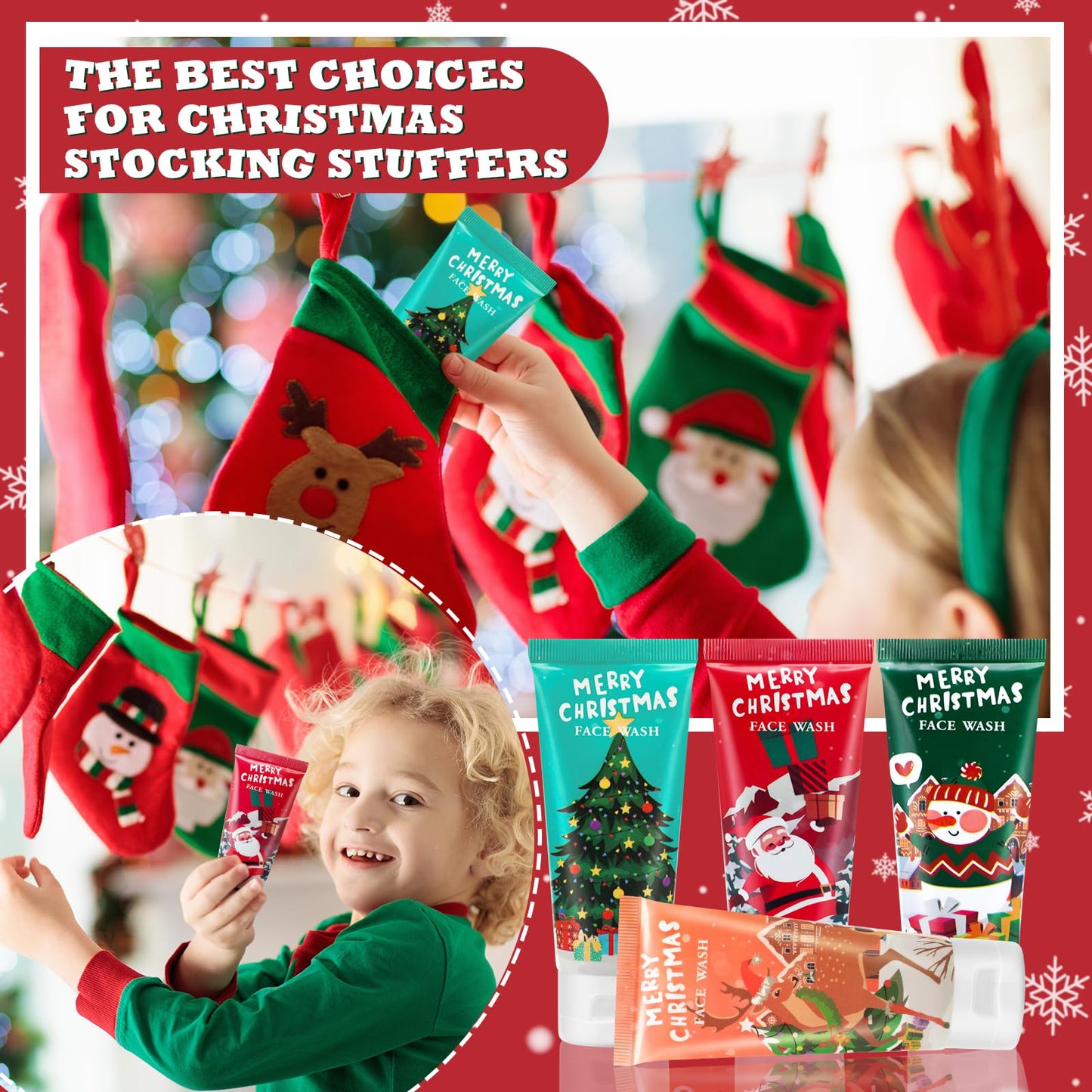 Linyuthia 36 Pcs Christmas Face Wash Bulk Christmas Gifts Facial Cleanser Stocking Stuffers Women Mini Travel Size Facial Wash Cleansing Bulk Holiday Gift Set for Adult Coworker, 40 ml