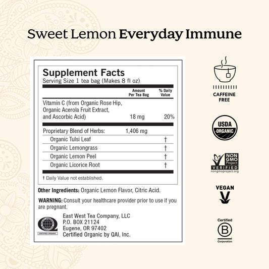 Yogi Tea Immune Support Tea Variety Pack - 16 Bags per Pack (3 Packs) - Immunity Support Sampler Set - Sweet Lemon Everyday Immune, Honey Chai Turmeric Vitality & More