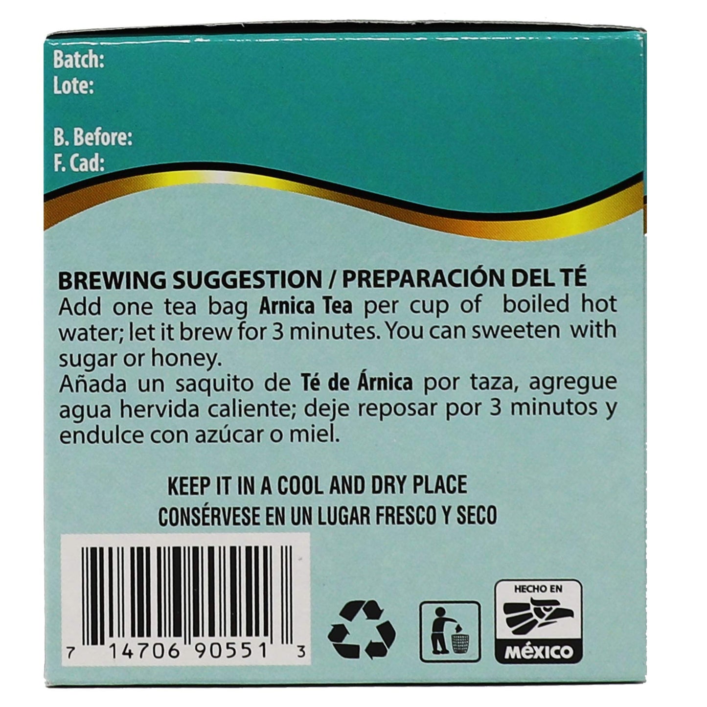 Herbacil Arnica Herbal Tea – Caffeine-Free Natural Remedy, 25 Tea Bags per Box, 3-Pack (75 Total), 0.88 oz Each