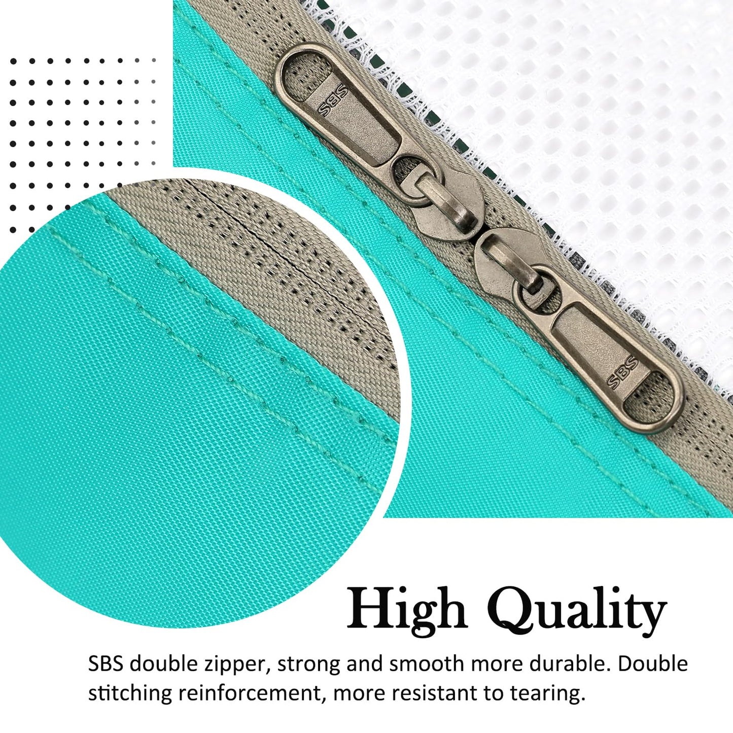 Dec-Mec 8 Set Packing Cubes for Travel -Suitcases Organizer Set for Travel Essentials, Luggage Packing Cubes for Carry on Suitcase (Turquoise, 8set(1L+2M+2S+1XS+1Shoes Bag+1Laundry bag))