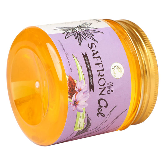 SVATV Saffron Aloe Vera Gel | Soothing Skin Hydration | Perfect for Sunburn | Paraben & Sulfate Free - 200g