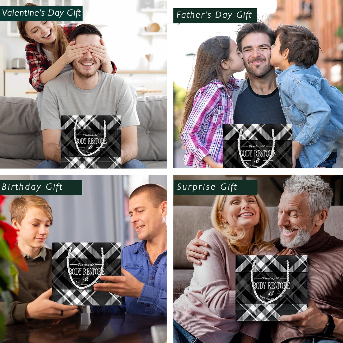 12Pcs Men's Spa Gift Set - Cedarwood Bath & Body Care Kit, Home Spa Set with Natural, Perfect Gifts for Men - Father's Day, Birthday, Valentine's & Christmas