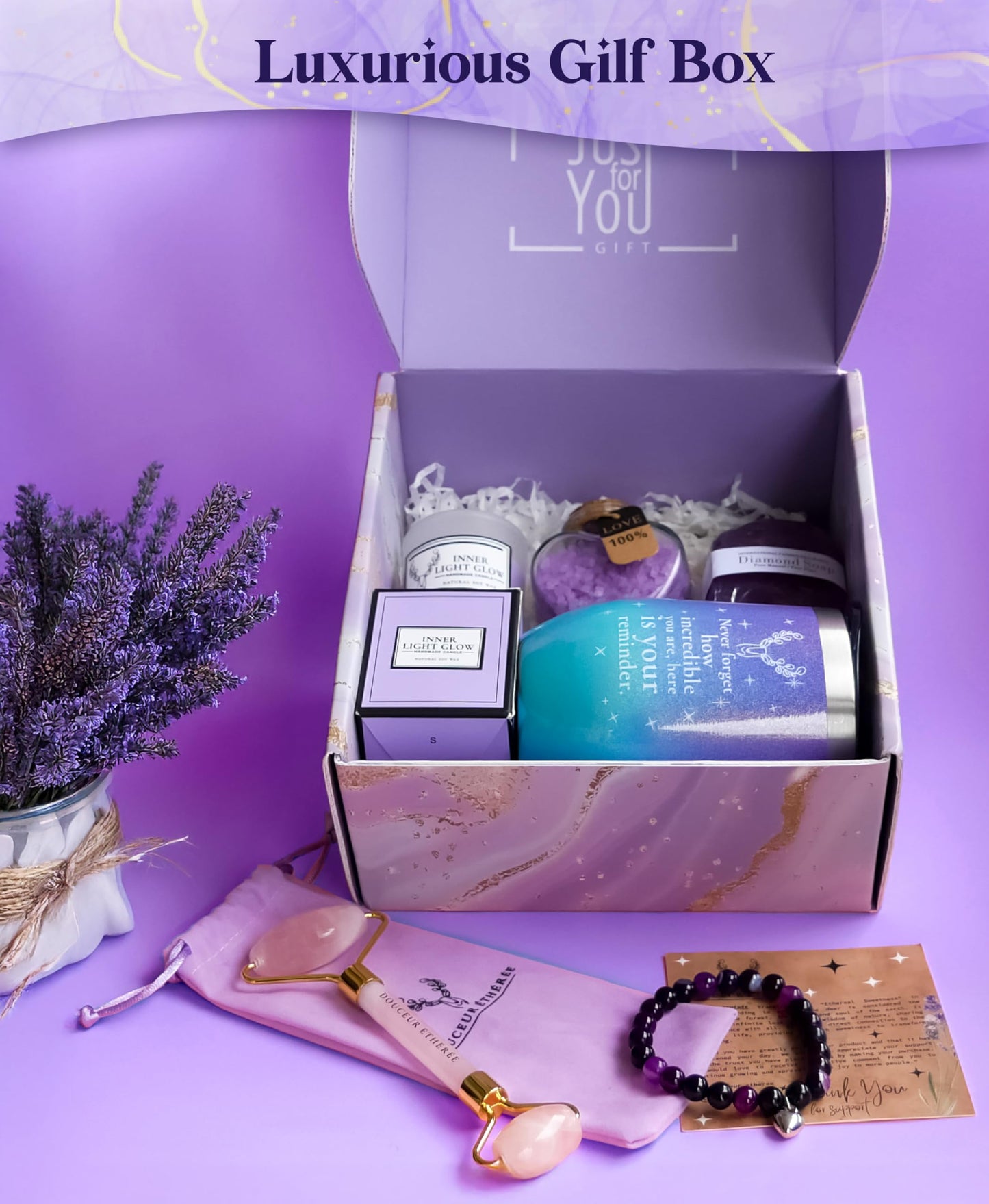 Douceur éthérée Gifts for Women, Birthday Gifts for Women, Valentine's Day Gift, Birthday Gifts, Lavender Spa Gift Set, Valentines Gifts, Gifts for Girlfriend, Wife Gifts,