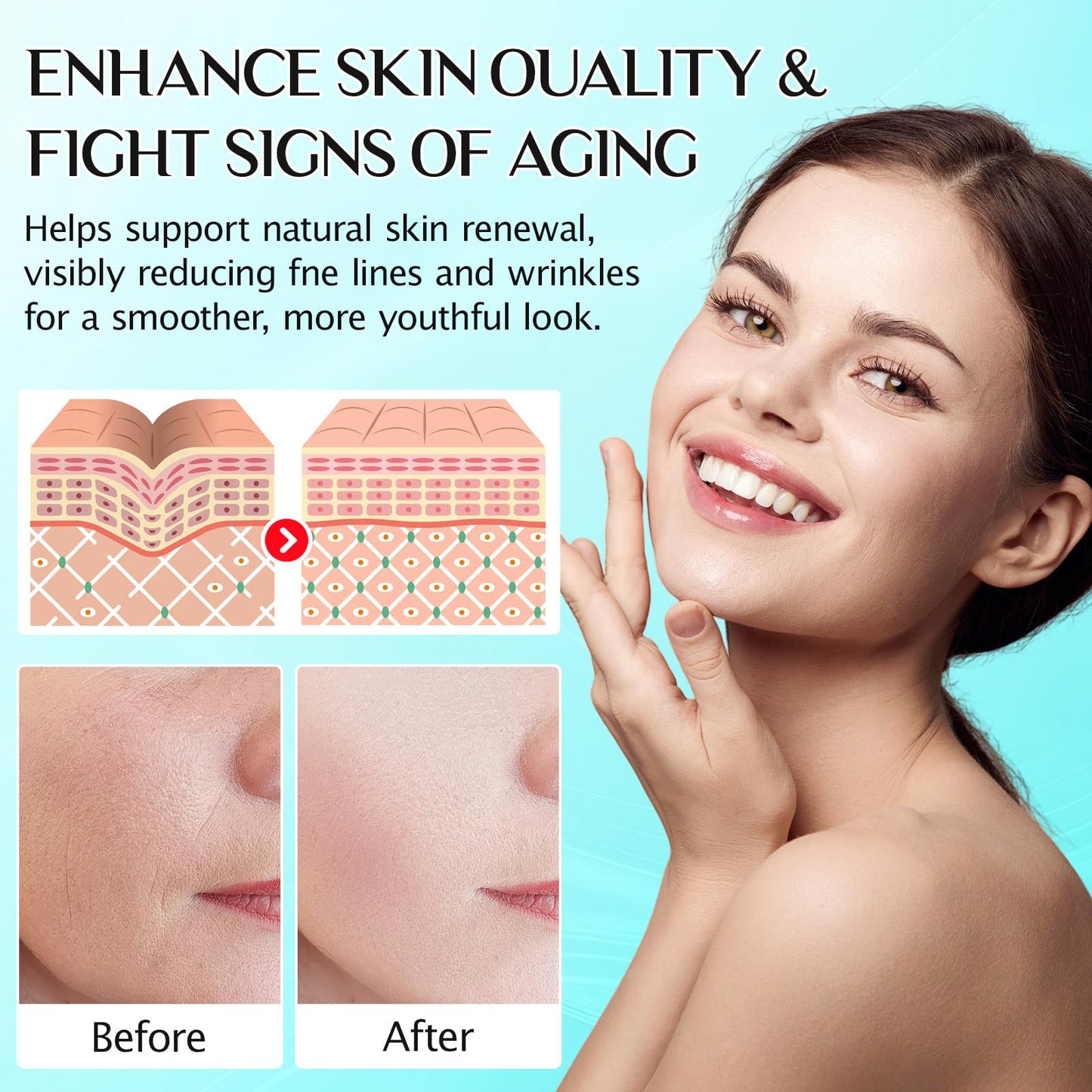 Meifenla 3% Hyaluronic Acid Serum for Face,Ultra-Hydrating Hyaluronic Acid Serum Tube Smooth Skin Deep Moisturizing Facial Serum for Anti-Aging with 30 Pcs Single-Use Vials Design