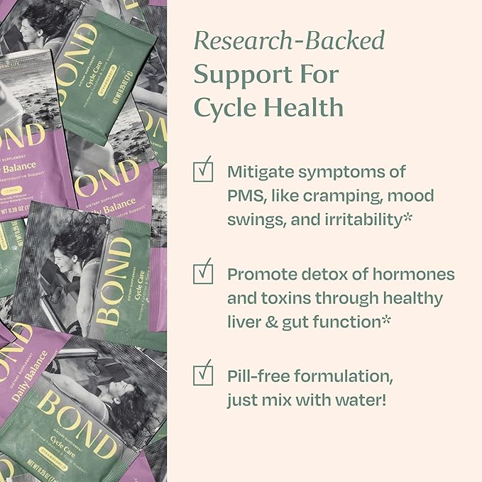 BOND Cycle Care - Hormone Balancing Prenatal Vitamins for Women - Supports PMS, Regular Menstrual Cycles, Mood Swings with Ashwagandha, Magnesium, Probiotics - Strawberry Drink Mix - 20 Travel Packs