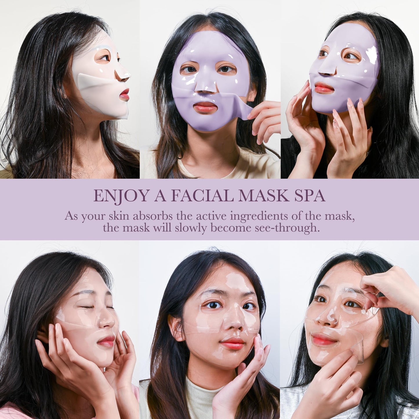 Deep Bio-Collagen Real Mask 34g*6ea, Facial Hydrogel Masks with Low Molecular Weight Collagen, Hydrating Overnight Mask for Moisturizing, Pore Minimizing, Firming, Elasticity, Wrinkle, Easily Absorbed