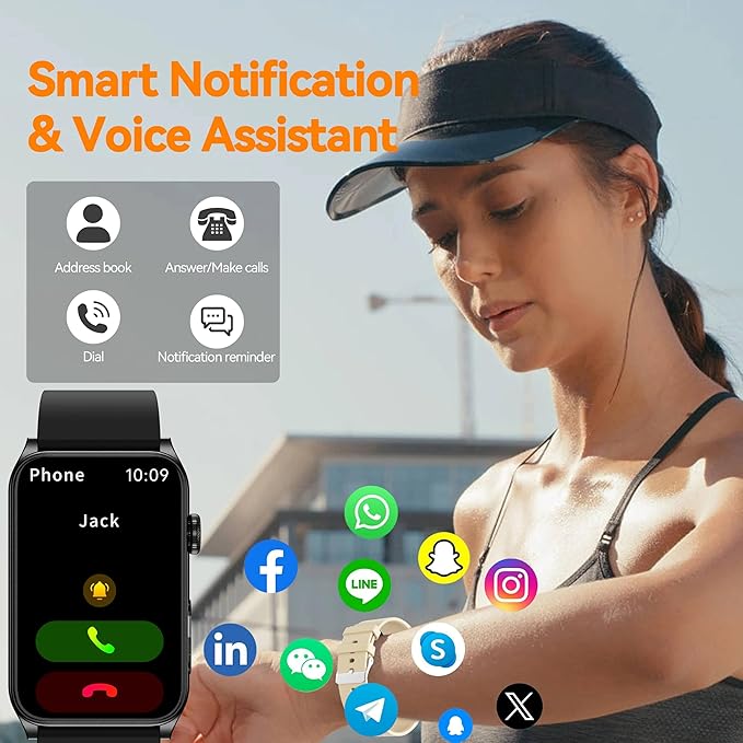 KPEP Health Fitness Watch with LED Flashlight, 24/7 Stress/Blood Pressure/SpO2/Heart Rate/Sleep Monitor, 100+ Sport Modes Calorie Counter Pedometer IP68 Waterproof Fitness Tracker for Men Women, Black