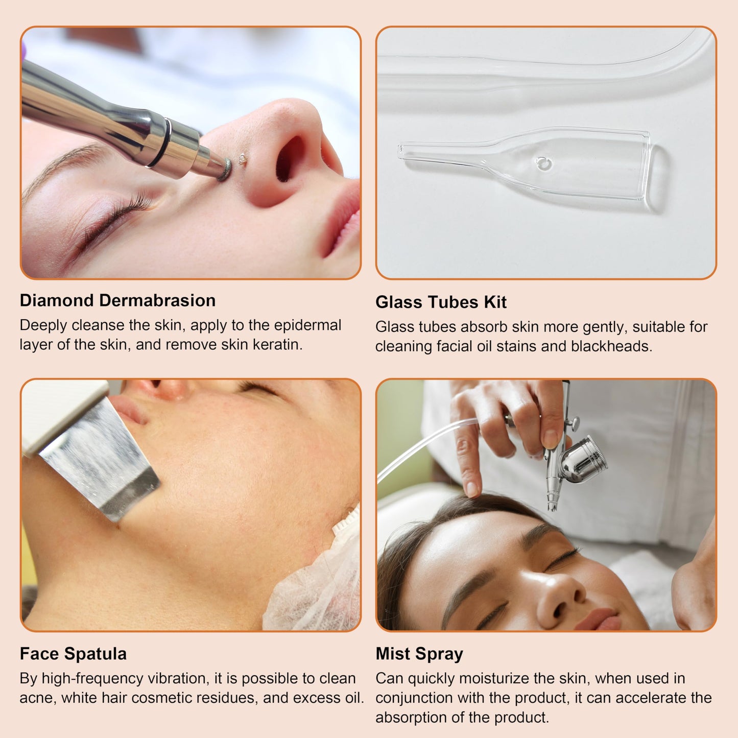 4 In 1 Diamond Dermabrasion Microdermabrasion Skin Scrubber Vacuum Facial peeling Sprayer Blackhead Acne Remover Skin Care Beauty Machine Elitzia ET33P4