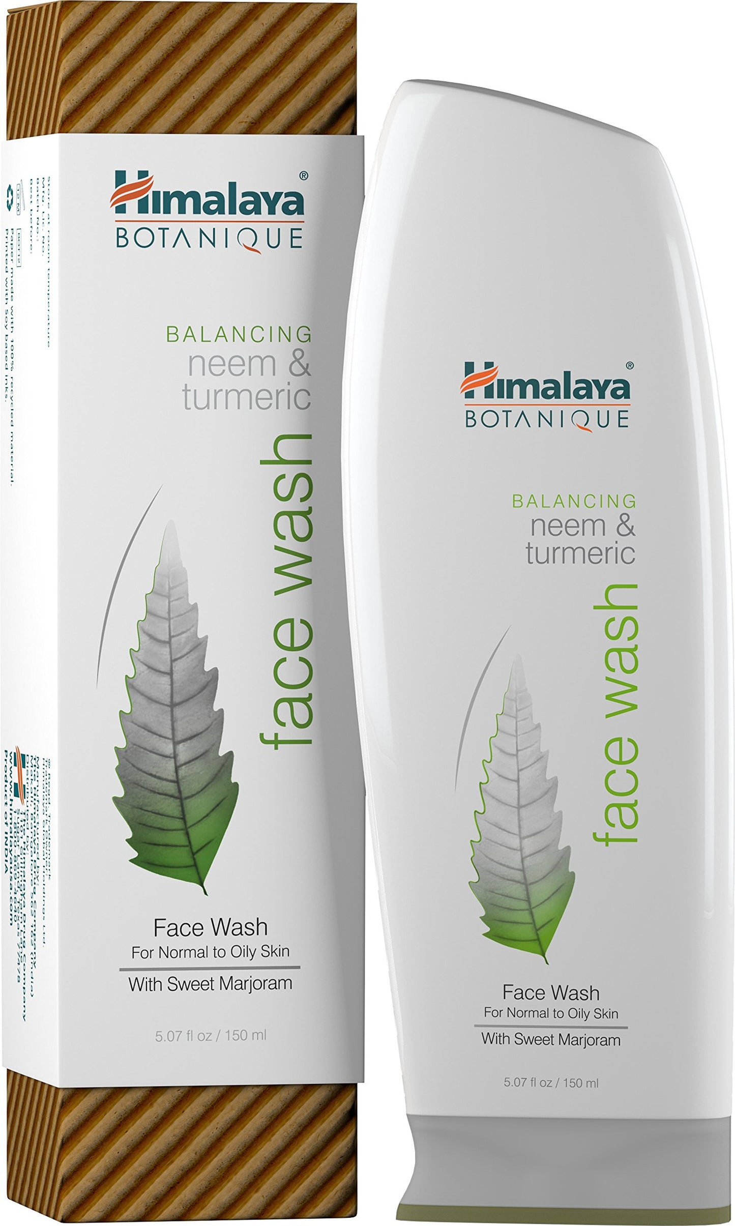 Himalaya Botanique Balancing Neem & Turmeric Face Wash, Dermatologically Tested, Vitamin E, Vegan, Cruelty Free, Paraben Free, SLS Free, 5.07 Fl Oz, 2 Pack