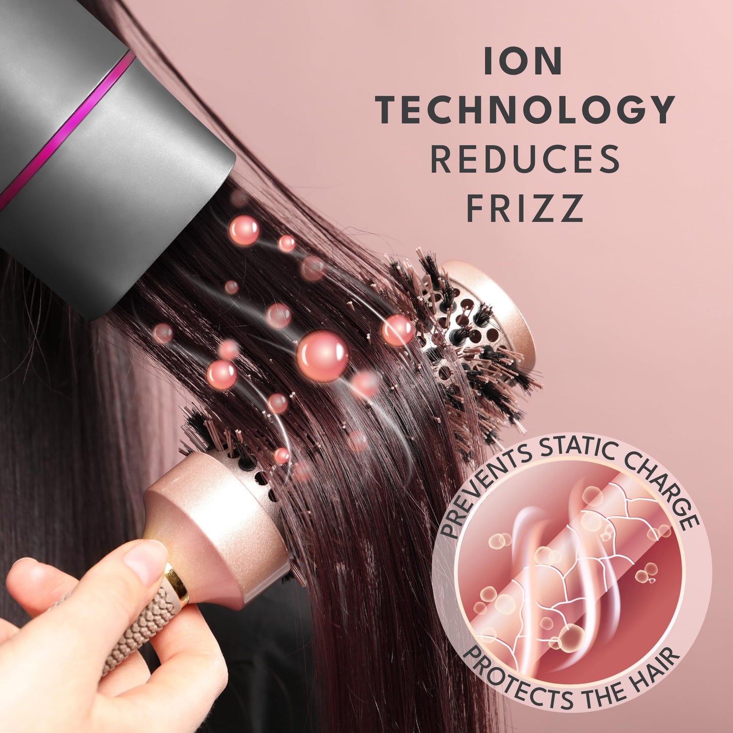 LEBENLANG Ionic Hair Dryer, 1875W - Foldable, Portable, Compact, Mini, Travel, Diffuser, Curly Hair