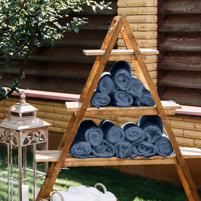 Kinlop 40 Packs Fleece Blanket Bulk 60 x 50 Inch Soft Lightweight Fleece Cozy Blanket Warm Throw Plush Pet Throw for Bed Couch Sofa Home Office Wedding Gifts Travel Camping (Gray Blue)