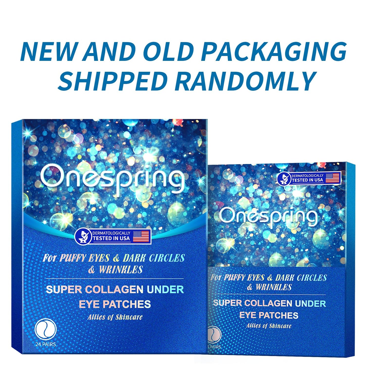 Onespring Eye Gel Pads (24 Pairs) - Under Eye Patches for Puffy Eyes, Wrinkles, Dark Circles, Natural Collagen Eye Gels, Under Eye Mask Patches for Face to Soothe Puffiness, Eye Bags