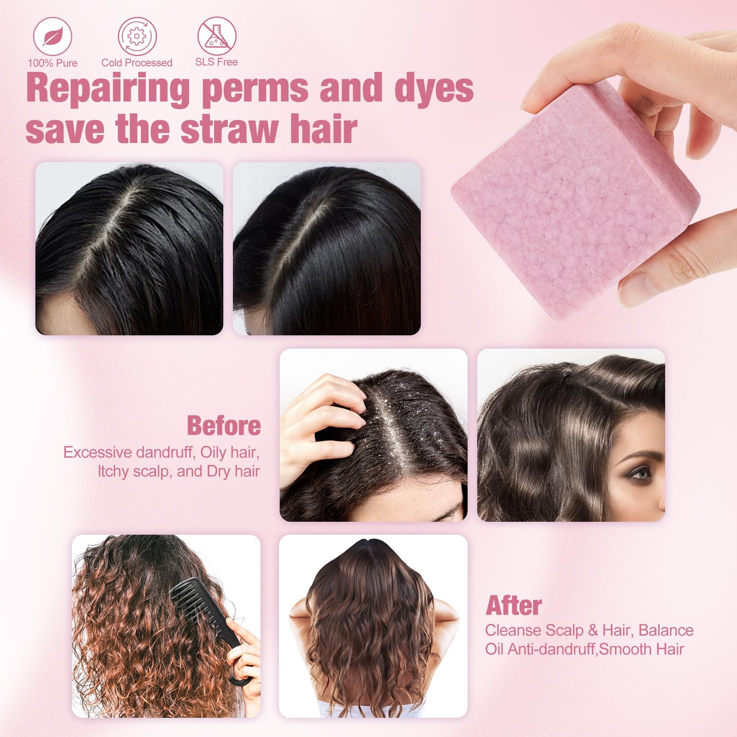 Leafinty Shampoo and Conditioner Set| Shampoo Bar | Bar Shampoo and Conditioner for Curly, Wavy & Kinky Hair | Vegan & Zero Waste| Eco-Friendly 6.68oz (Lavanilla Scent)