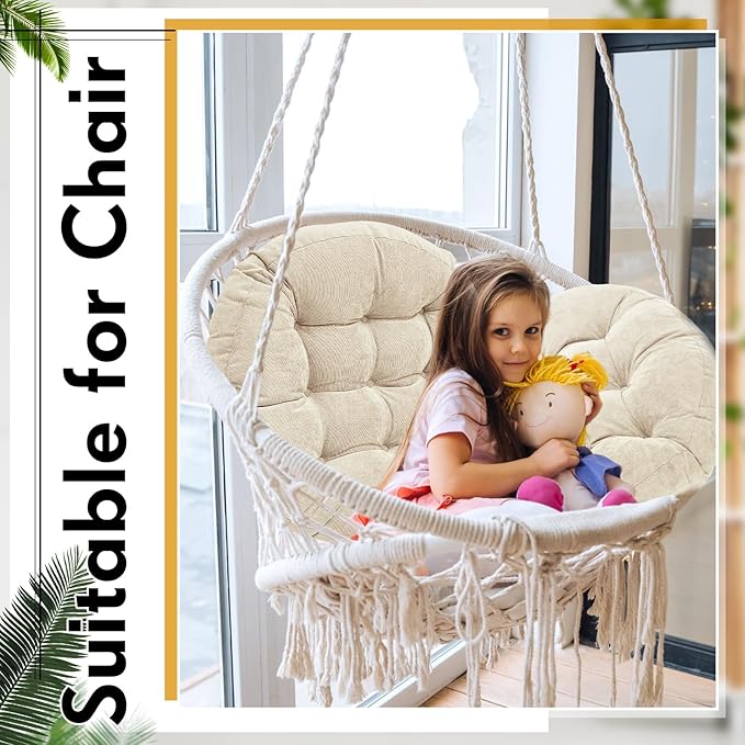 Jerify 6 Pcs Round Floor Pillows Cushions 22 x 22 Inch Large Flexible Seating Cushion Classroom Furniture Floor Pillow for Kids Adults Home Daycare Preschool Yoga Meditation Gift (Beige)