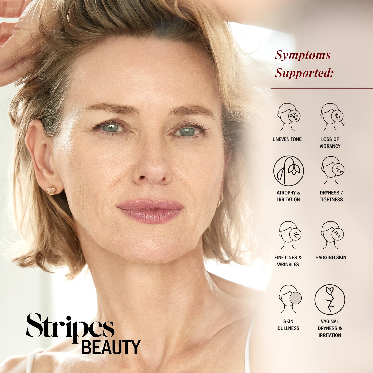 STRIPES Beauty Naomi Watts Glow Up The Toe Up Holiday Gift Set Full Size Night Cream With Gentle Retinoid Travel Size Moisturizing Body Oil Soothing Gel Intimate Area Dryness