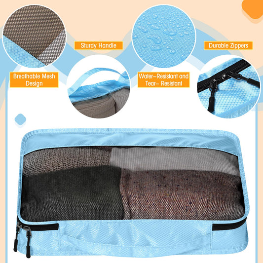 Bulyoou 5 Pcs Packing Cubes for Suitcase Large Travel Cubes Carry on Luggage Organizer Bags for Clothes Accessories (L,Pastel)