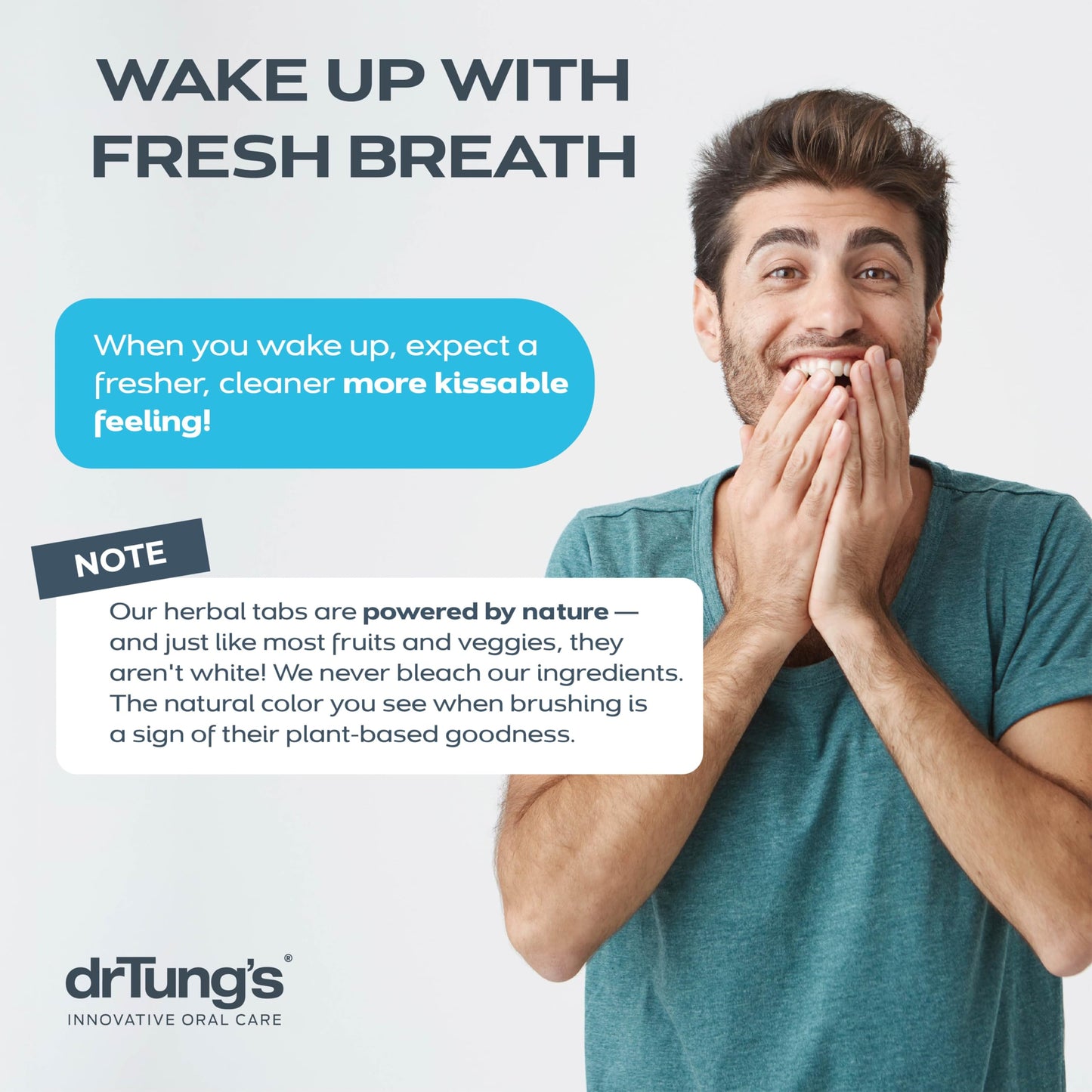 drTung's Herbal Toothpaste Tablets - Toothpaste Tabs for Dry Mouth Relief, Natural Tooth Powder Tablets for Fresh Breath, Fluoride Free, Travel Size, Vegan, Non-GMO - Spearmint (100 Tabs)