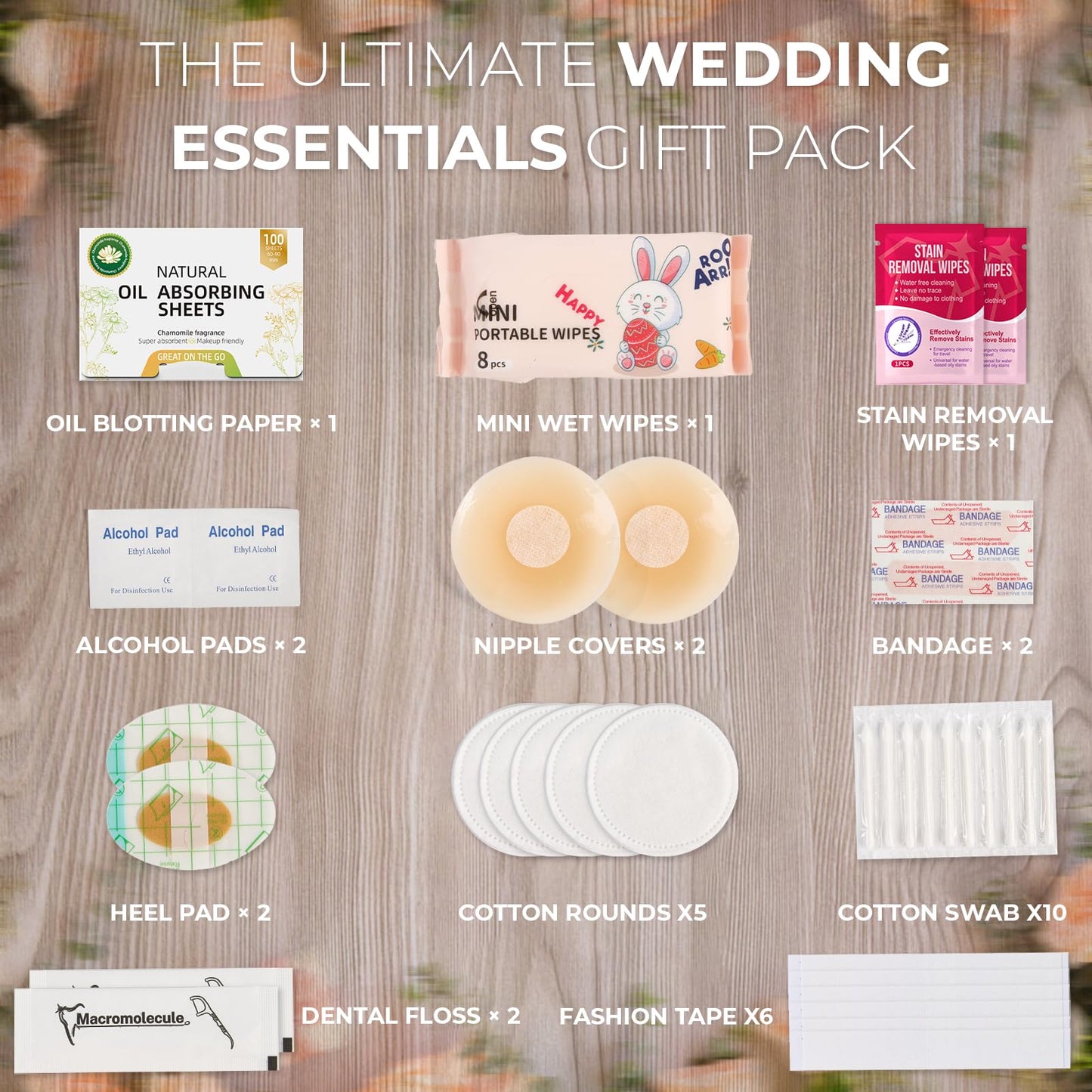 AOLRNALI Bridal Emergency Kit for Wedding Day, Wedding Essentials Survival Set for Team Bride, Must-Have 30+ Essentials Travel Kit with Makeup Bag