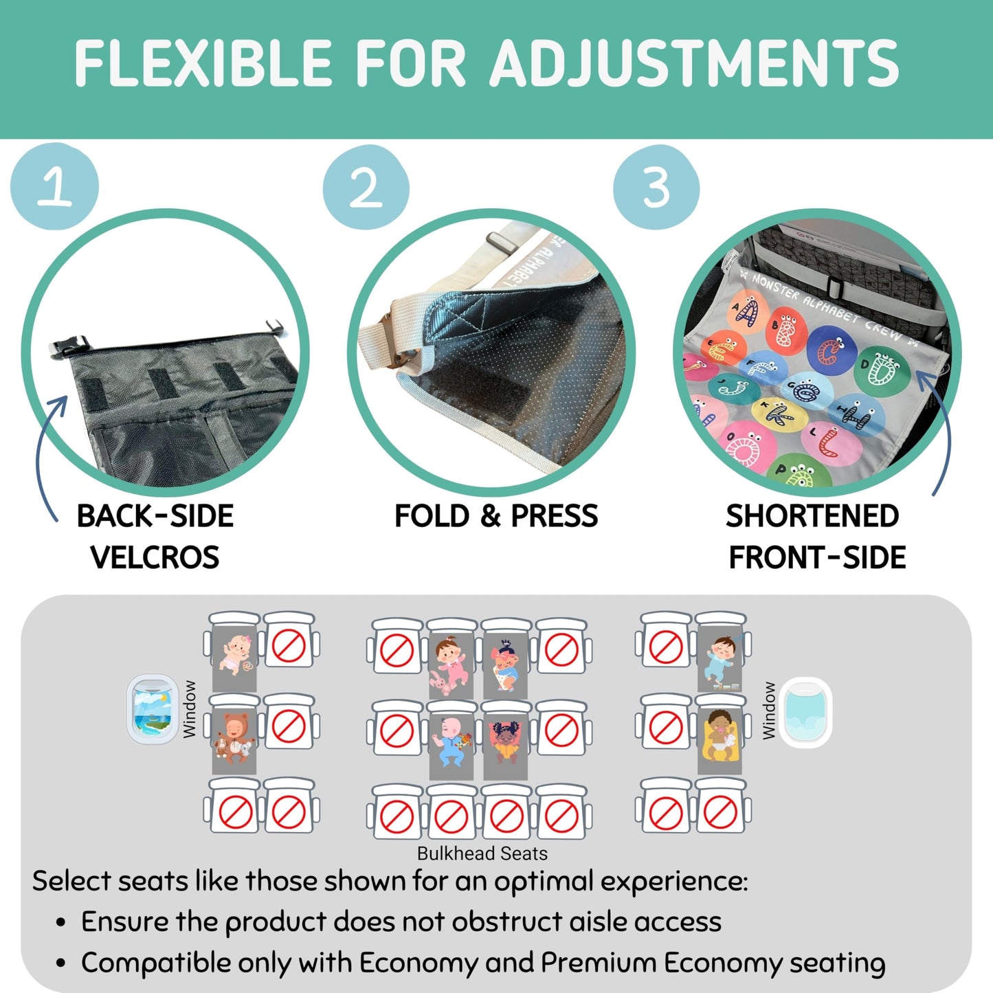 Nordfina Designs Kids Airplane Bed & Footrest 3-in-1 Kit |Baby Travel Essential |Kids Travel Essentials |Long Flight Must Haves |Bed for Toddlers 1-3 |Toddler Must Haves |Airplane Gadgets